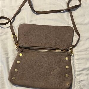 Hammitt Taupe Crossbody Bag with Gold Accents